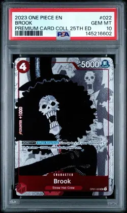 2023 One Piece Brook #022 Premium Card Collection 25th ED PSA 10 - Image 1