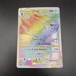 Pokemon TCG Origin Forme Dialga VSTAR Astral Radiance Rainbow Rare Card 198/189 - Image 1