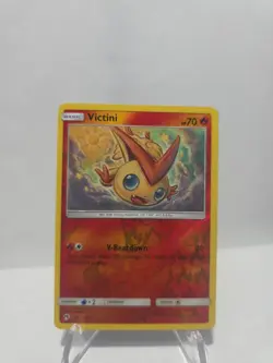 Pokemon TCG Victini Card 49/214 Reverse Holo Foil Lost Thunder - Image 1