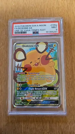PSA 9 Dedenne GX 195a/214 Graded Pokemon Card - Image 2