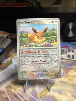 Prismatic Evolutions Eevee 2025 Pokemon Day Promo Card 074/131 Reverseholo Swirl - Image 1