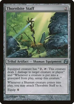 MTG Thornbite Staff Morningtide Japanese Near Mint Foil - Image 2