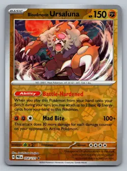 Pokemon TCG SV: Prismatic Evolutions Bloodmoon Ursaluna 054/131 Reverse Holo - Image 1