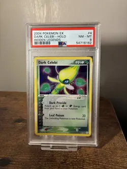 Pokemon TCG Dark Celebi Holo Rare Card Hidden Legends 4/101 PSA 8 - Image 1