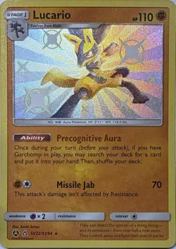 Lucario SV22/SV94 Shiny Rare Hidden Fates Shiny Vault Pokemon NM - Image 1