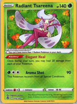 Pokemon TCG Radiant Tsareena 016/195 Silver Tempest Holo NM - Image 1