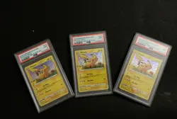 LOT OF 3 2020 Pokemon General Mills 25th Anniversary #039 Pikachu Holo PSA 9 - Image 1