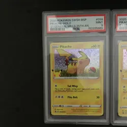 LOT OF 3 2020 Pokemon General Mills 25th Anniversary #039 Pikachu Holo PSA 9 - Image 4