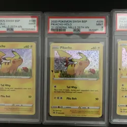 LOT OF 3 2020 Pokemon General Mills 25th Anniversary #039 Pikachu Holo PSA 9 - Image 5