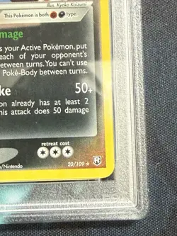 2004 POKEMON EX TEAM ROCKET RETURNS #20 DARK TYRANITAR-REVERSE FOIL PSA 8 STAMP - Image 5