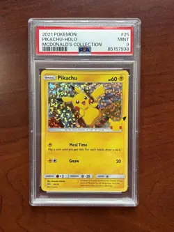 2021 Pokemon Pikachu Holo 25/25 McDonald's Collection, PSA 9 - Image 1