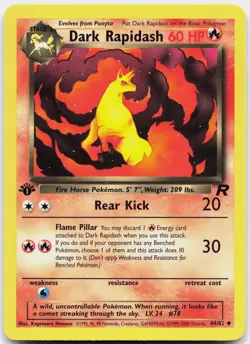 Dark Rapidash 44/82 Uncommon Team Rocket Pokemon 1st Edition Lightly Played - Image 1