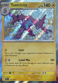Toxtricity 141/091 Shiny Rare Paldean Fates Pokemon NM - Image 1