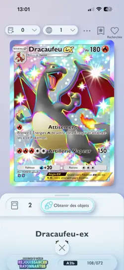 Carte Pokemon Dracaufeu Shiny Tcg Pocket Trade 2 Etoiles - Image 1