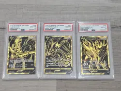 Pokemon Japanese PSA 10 VMax Zacian V + Zamazenta V + Eternatus V Secret Gold - Image 1