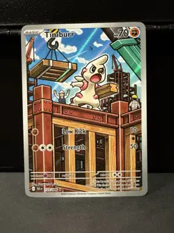Timburr - 125/086 Holo Illustration Rare SV: Black Bolt Pokemon NM - Image 1