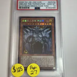 Yu-Gi-Oh Korean Obelisk the Tormentor Secret Rare - 15AX-KRY58 - PSA 10! - Image 1