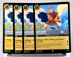 Disney Lorcana TCG Azurite Sea Hercules Unwavering Demigod 180/204 Common x4 - Image 1