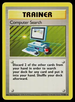 Pokemon Card Base Set Computer Search 71/102 Rare UK 4th Print 1999-2000 - Image 1