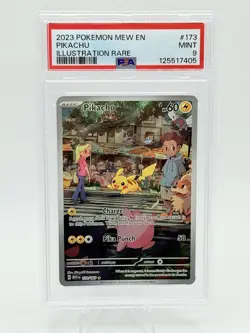 2023 POKEMON MEW EN-151 ILLUSTRATION RARE #173 PIKACHU PSA 9 - Image 1