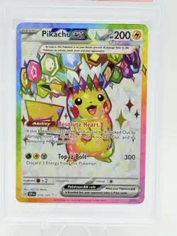 PIKACHU EX 2024 POKEMON S&V SURGING SPARKS ULTRA RARE 219/191 PSA 9 - Image 2