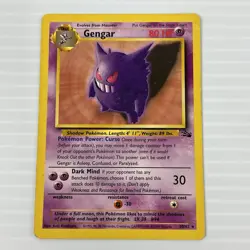 Gengar - 20/62 - Fossil - Rare - English - MP - Non Holo Pokemon Card WOTC 1999 - Image 2