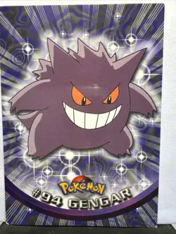 Pokemon Topps TV Animation Card #94 Gengar Blue Logo LP - Image 1