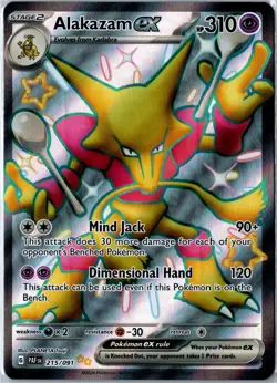 Pokemon Card - Alakazam ex 215/091 Paldean Fates Shiny Ultra Rare Near Mint - Image 1