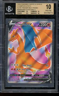 2020 Pokemon Charizard V Champion's Path Elite Trainer Box Promo BGS 10 PRISTINE - Image 1