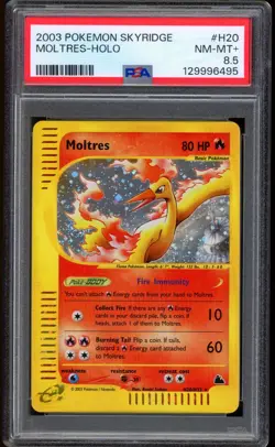 2003 Pokemon Moltres Skyridge Holo #H20 PSA 8.5 NM-MT+ - Image 1