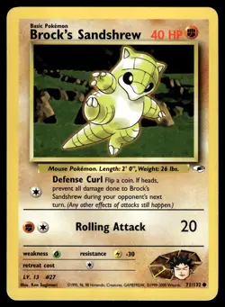 Brock's Sandshrew 71/132 Gym Heroes Common Pokemon - Image 1
