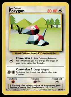 Porygon 39/102 Base Set Uncommon Pokemon - Image 1