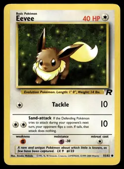 Eevee 55/82 Team Rocket Common Pokemon - Image 1