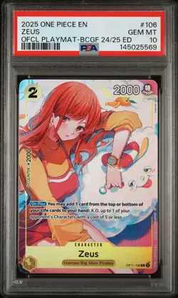 2025 ONE PIECE PROMOS #106 ZEUS PSA 10 - Image 1