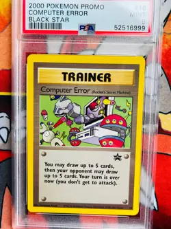 PSA 9 Computer Error #16 Wizards Black Star Promo MINT Card 2000 Trainer - Image 2