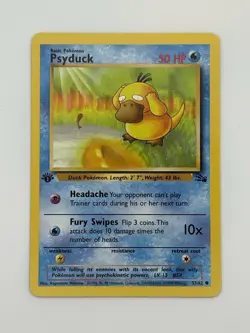 Psyduck 1st Edition Fossil Set 53/62 TCG Pokemon Card - Vintage NM - Image 1