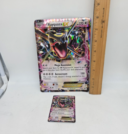 Pokemon Rayquaza EX Shiny Holo Promo XY XY69 Card + bonus Mega Card - Image 2