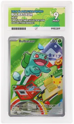 Pokemon Graded Card - Bulbasaur MEP 037 ACE 9 MINT - First Partner Illustration - Image 1