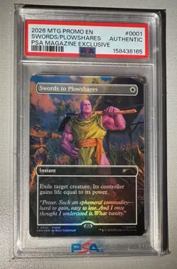 MTG MAGICCON LAS VEGAS 2026 PSA AUTHENTICATED THANOS SWORDS TO PLOWSHARES PROMO - Image 1