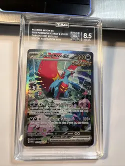 2023 Pokemon Paradox Rift Roaring Moon #251 Special Illustration Rare TAG 8.5 - Image 1