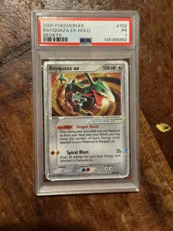 2005 POKEMON EX DEOXYS #102 RAYQUAZA EX-HOLO PSA 1 LOW POP RARE - Image 1