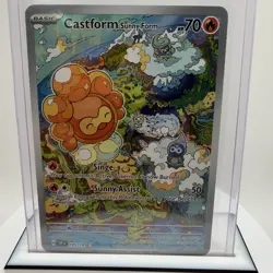 Pokemon Castform Sunny Form Illustration Rare SV08: Surging Sparks 195/191 NM - Image 1