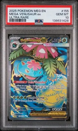 Mega Venusaur ex Meg Mega Evolution 155 Ultra Rare PSA 10 Pokemon - Image 1