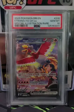 2025 Pokemon DRI EN Ethan's Ho-Oh EX Special Illustration Rare #230 PSA 10 GEM - Image 1