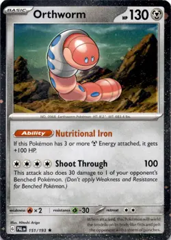 ORTHWORM 151/193 R PALDEA EVOLVED POKEMON COSMO HOLO LP - Image 1