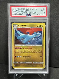 Pokemon 2018 Salamence Sun & Moon Celestial Storm Cosmos 106/168 Holo PSA 9 - Image 1