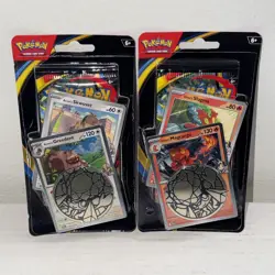 Pokemon TCG Phantasmal Flames - 2x Premium Checklane Blister (Greedent+Magcargo) - Image 1