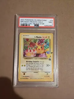 Pokemon Celebrations Classic Collection #24 Birthday Pikachu Holo PSA 9 - Image 1