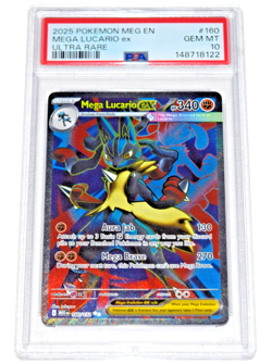 Pokemon Mega Evolution ~ MEGA LUCARIO ex ~ PSA 10 ~ Full Art Ultra Rare 160/132 - Image 1