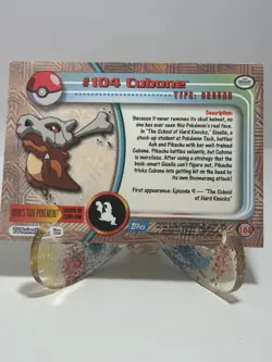 Cubone #104 2000 Topps Pokemon Series 2 Blue Logo - Image 2